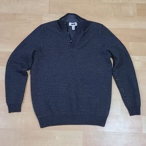 Dark Grey Joseph Abboud 1/4 zip collared Longsleeve shirt